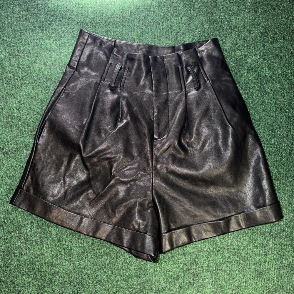 Idem Ditto Leather Shorts Women's Size Small Black Shorts
